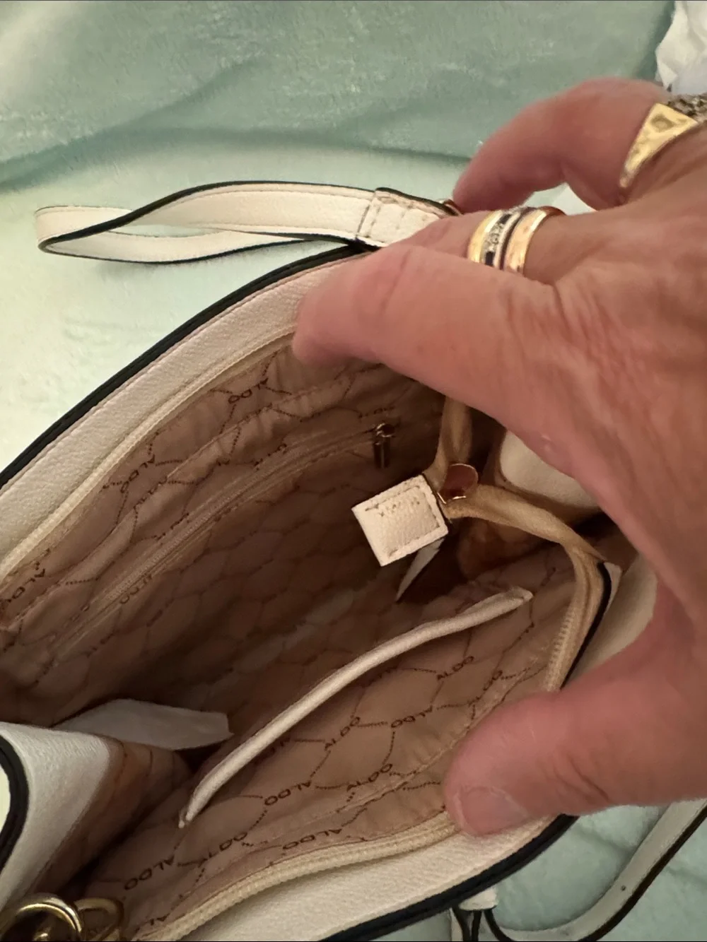 ALDO Pale Pink Structured Satchel with Detachable Strap